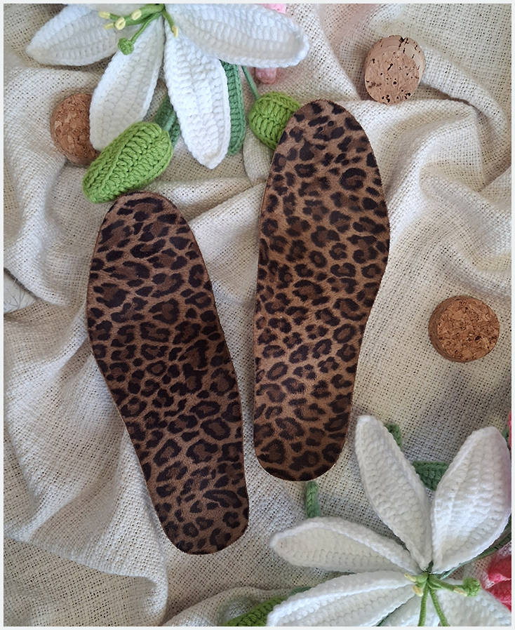 Semelles orthopédiques à motif léopard