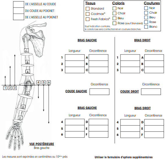 extrait fiche de mesure manchon