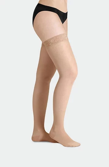 Contention compression juzo bas cuisse fascination naturel