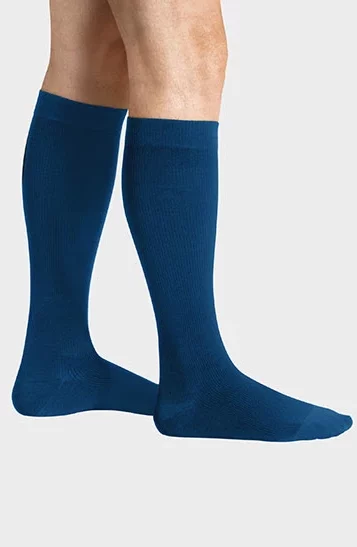 Contention compression juzo chaussettes confort coton homme marine